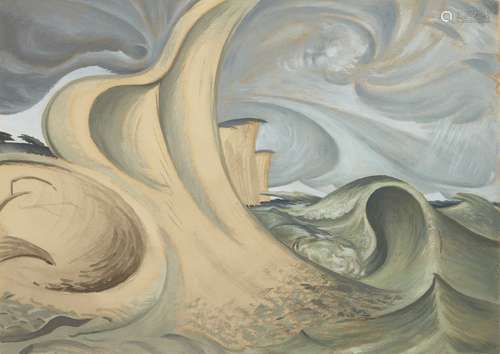 Ralph Maynard Smith, British 1904-1964- Symphony of Land, Sea & Sky, 1947; gouache, 23x33cm (ARR)