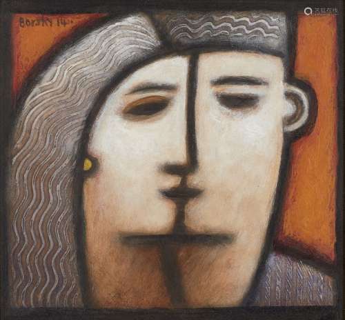 Jiri Borsky, Czech Republic b.1945- Couple; acrylic on board, signed and dated 2014, signed, dated