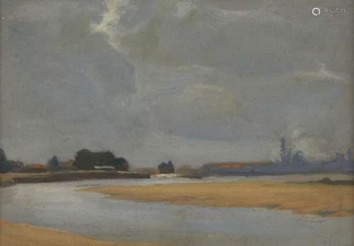 John Moody, British 1906-1993- Houlgate, Normandy and Estuary View, Houlgate; oils on board, a pair,