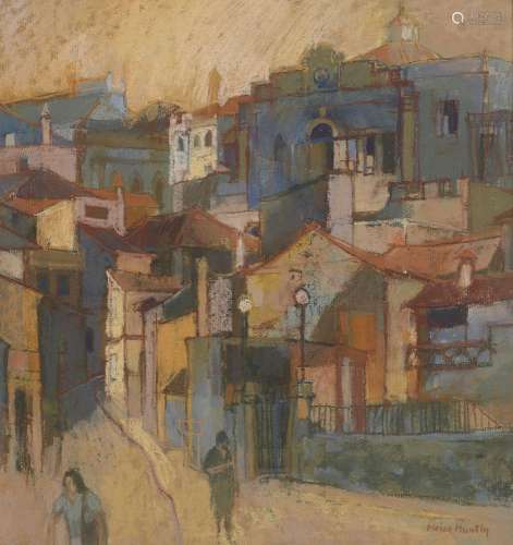 Moira Huntly RI RWA, British b.1932- Silves, Portugal; pastel, signed, 38x35.5cm (ARR) Provenance: