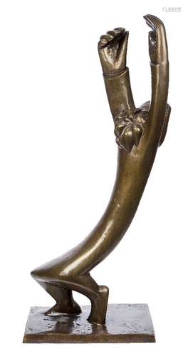 Daniel Kafri, Israeli/ Czech b.1945- Rabbi/Hassidic Dance, 1988; bronze, signed and numbered 12/