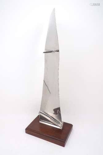 European School, late 20th/early 21st century- Untitled abstract sculpture; aluminium, inscribed