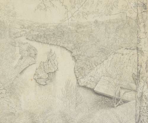 Marilyn Gore Atkinson, British b.1946- River Glass, 1977; pencil, 13x16cm(ARR) Provenance: with