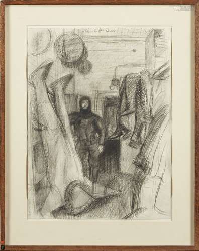 J. E. Stanton, British b. Alan Duff, Diver, 1983; pencil, signed and dated 1983, 50 x 38cm(ARR)