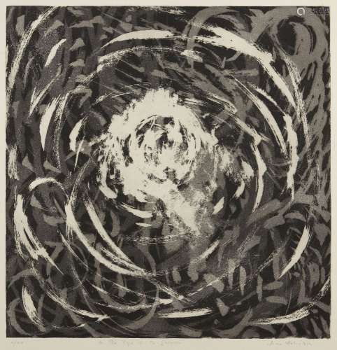 Jane Atkinson, British b.1927- In the Eye of the Storm; etching with aquatint on wove, signed,