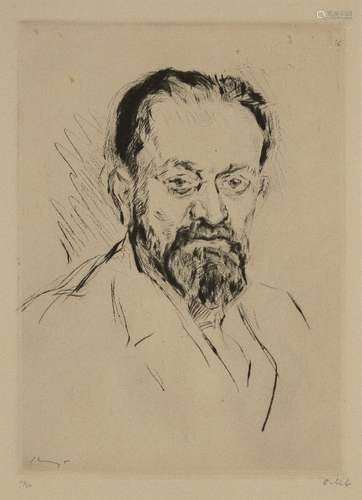 Max Slevogt, German 1876-1958 Portrait of Emil Orlik, c.1920; etching on laid, signed and numbered