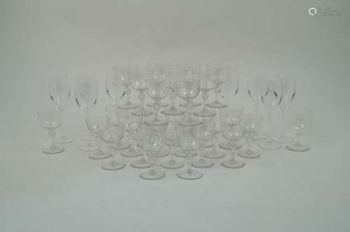 A large collection of hosting glasses, 20th century and later, to include: a monogrammed set of