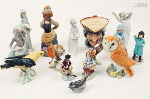 A selection of collectible ceramics, 19th century and later, to include: a pair of Sitzendorf