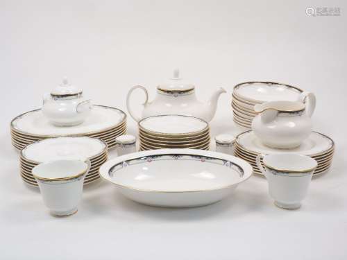 A Royal Doulton 'Rhodes' pattern part service in a setting for eight, late 20th century,