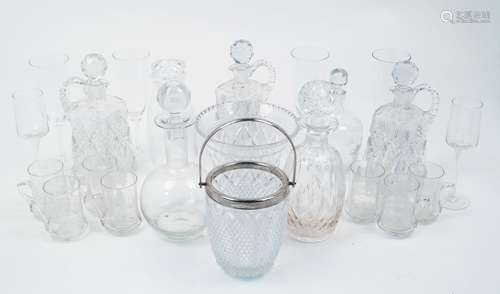 A collection of glassware, early 20th Century and modern, to include a group of cider glasses with