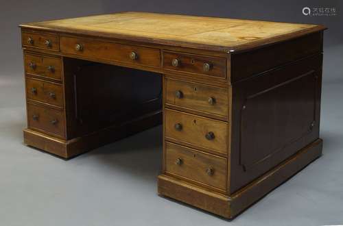 AMENDMENT please note VAT is charged on the hammer price for this Lot. A mahogany partner's desk,