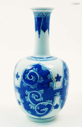 A Chinese porcelain vase, late 19th century, of ovoid form with elongated neck rising to everted