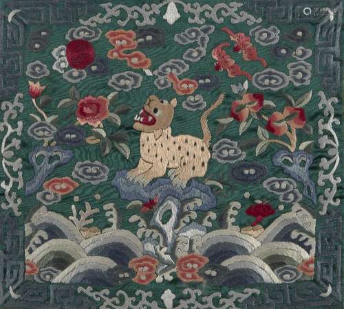 Three Chinese silk embroidered rank badge copies, 20th century, depicting a phoenix, a crane, and