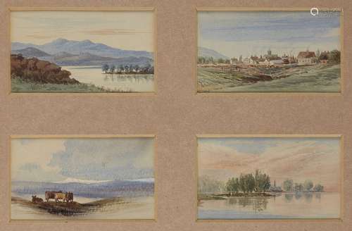 British School, early 20th century- River and estuary landscapes; watercolours, four in shared