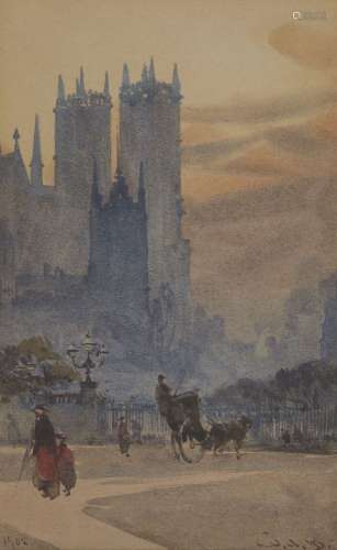 British School, late 19th/early 20th century- Scenes of Westminster; watercolours, two, each
