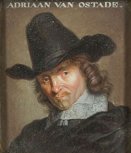After Adriaen van Ostade, Dutch 1610-1685- Self-Portrait of the artist, after Jacob Gole; oil on