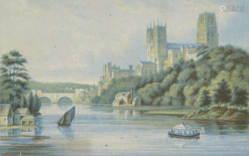 George Baxter, British 1804-1867- Durham Cathedral, Victoria Bridge Windsor, Head of Derwent Water