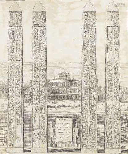 Joan Blaeu, Dutch 1596-1673- Obeliscus olim Veranus and Obeliscus olim Ramesseus; copper engravings,