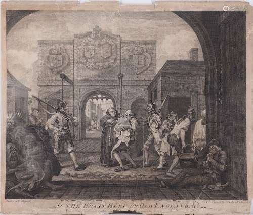 Charles Mosley, British c.1720-1770- O The Roast Beef of Old England, after William Hogarth FRSA,