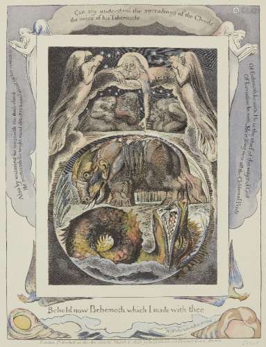After William Blake, British 1757-1827- Behold Now Behemoth Which I Made with Thee, from The Book of