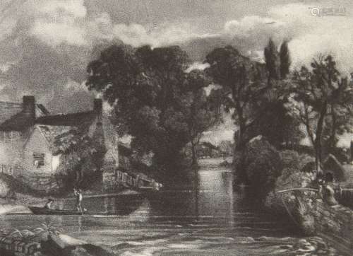 David Lucas, British 1802-1881- Mill Stream, 1855, after John Constable RA; mezzotint on wove,