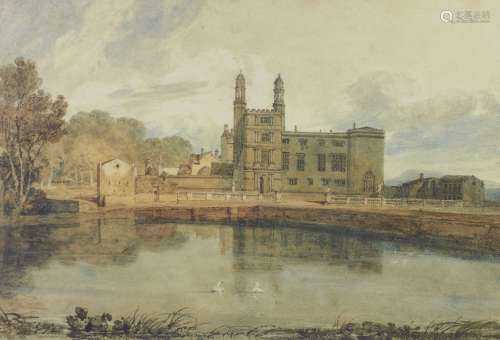 After Joseph Mallord William Turner RA, British 1775-1851- Stonyhurst in 1779; reproduction print,