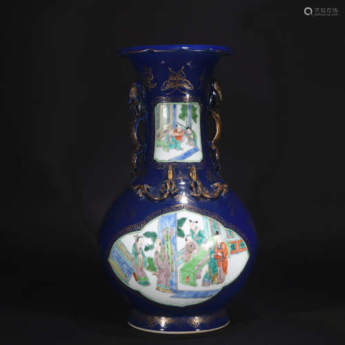 A blue glaze vase