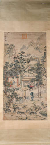 A Zhang zheduan's landscape and figure painting