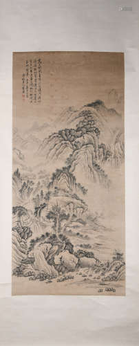 A Huang ding's landscape painting