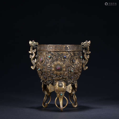 A gilt bronze cup