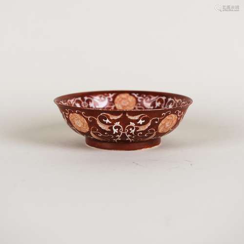 A COPPER-RED 'LOTUS' DISH, WITH DAOGUANG MARK