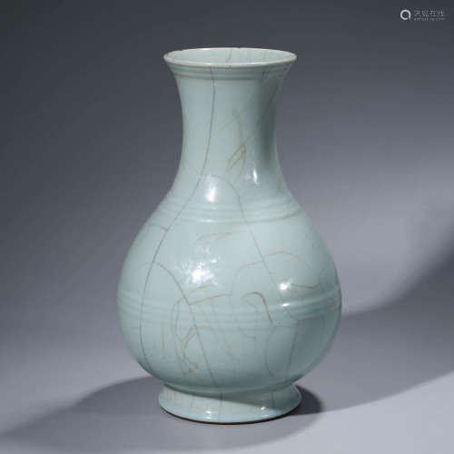 A CHINESE GUAN-TYPE LIGHT BLUE-GLAZED PORCELAIN VASE MARKED YONG ZHENG