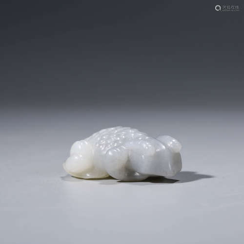 A CHINESE WHITE JADE TOAD