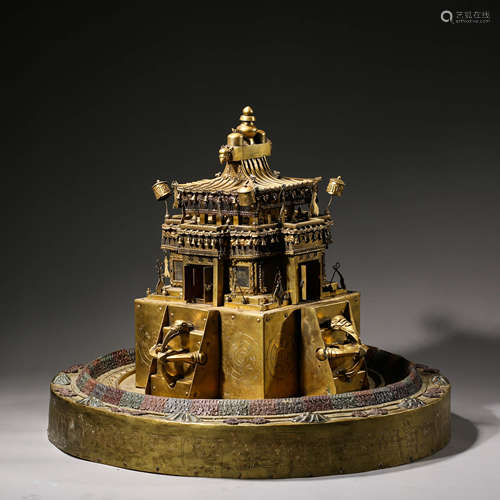 A CHINESE GILT-BRONZE MANDALA