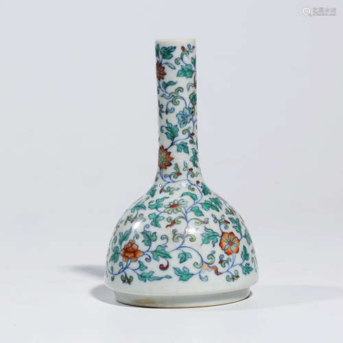 A CHINESE DOUCAI PORCELAIN INTERLOCK BRANCHES VASE MARKED YONG ZHENG