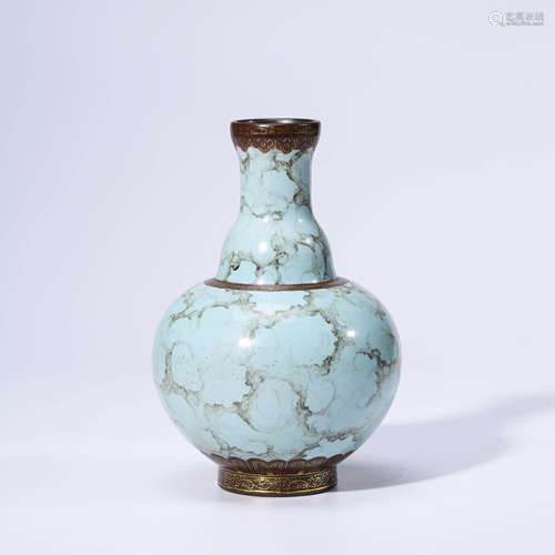 A CHINESE LUJUN-TYPE PORCELAIN GILDING VASE MARKED QIAN LONG