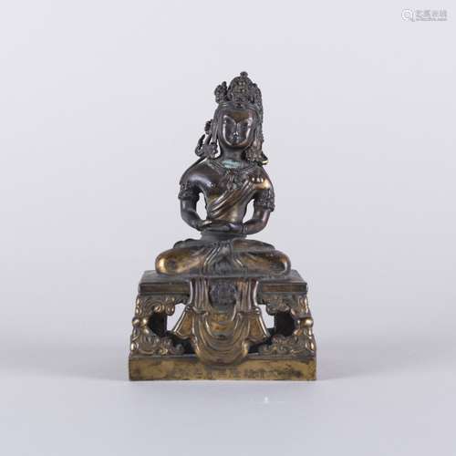 A BRONZE FIGURE OF BUDDHA, QING DYNASTY