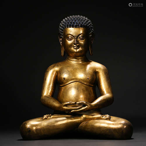 A CHINESE GILT-BRONZE MAHASIDDHAS