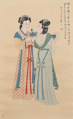 A CHINESE SROLL PAINTING BY ZHANG DA QIAN