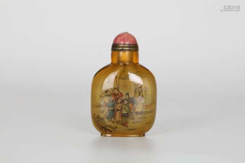 19TH Ye Zhongsan，Coloured glaze inner painting snuff bottle