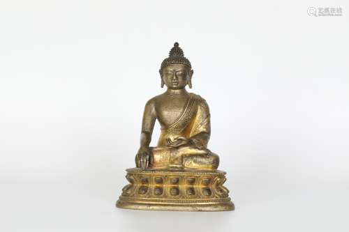18th century, gilt bronze Shakyamuni Buddha