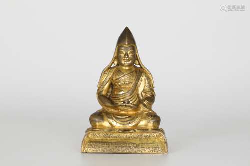 18TH Gilt bronze Guru Buddha