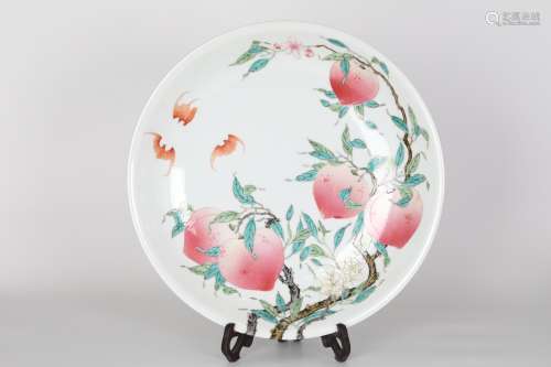 19TH Pastel Fushou Double  Peach Plate