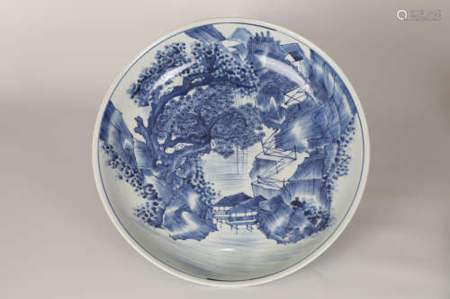 18TH Chinese blue and white plate
