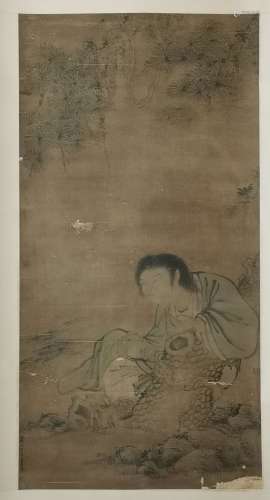 Wang Ji,  ink painting Liuhai