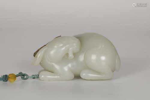 19TH Hetian jade sheep