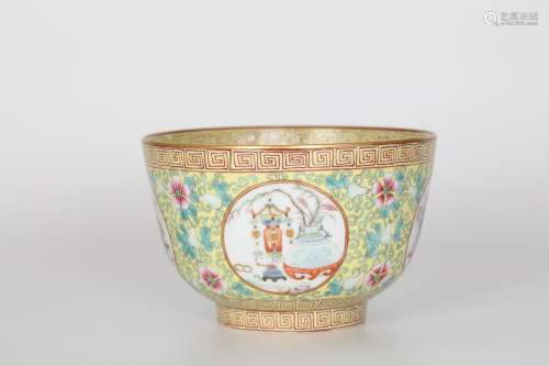 19TH Fencai Gourd Bandai Pattern Bowl