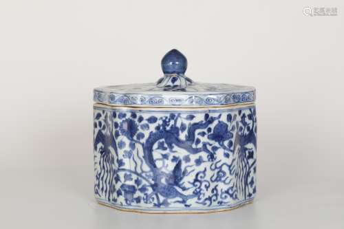 16TH Blue and white glaze cricket jar