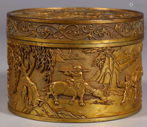 GILT BRONZE CHILD PATTERN BOX