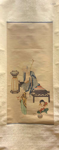 ARHAT PATTERN HANGING SCROLL PAINTING